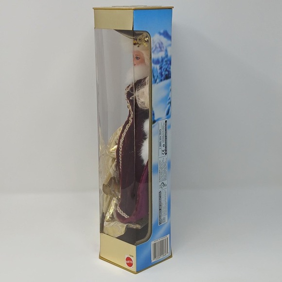 Happy Holidays Special Edition 1996 Barbie Doll 15646 Burgundy White Gold In Box - Picture 4 of 9